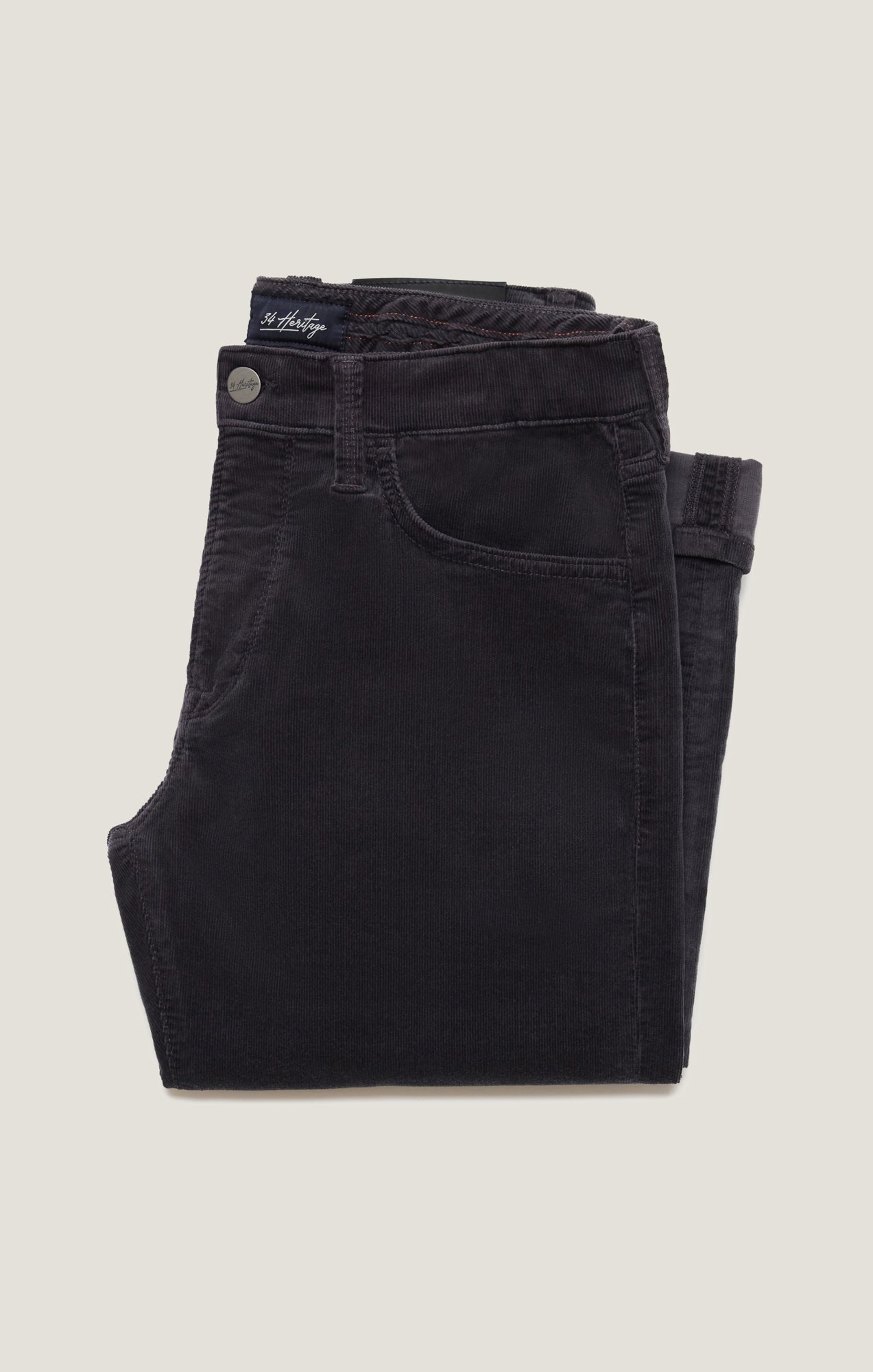 Cool Tapered Leg Pants in Charcoal Cord