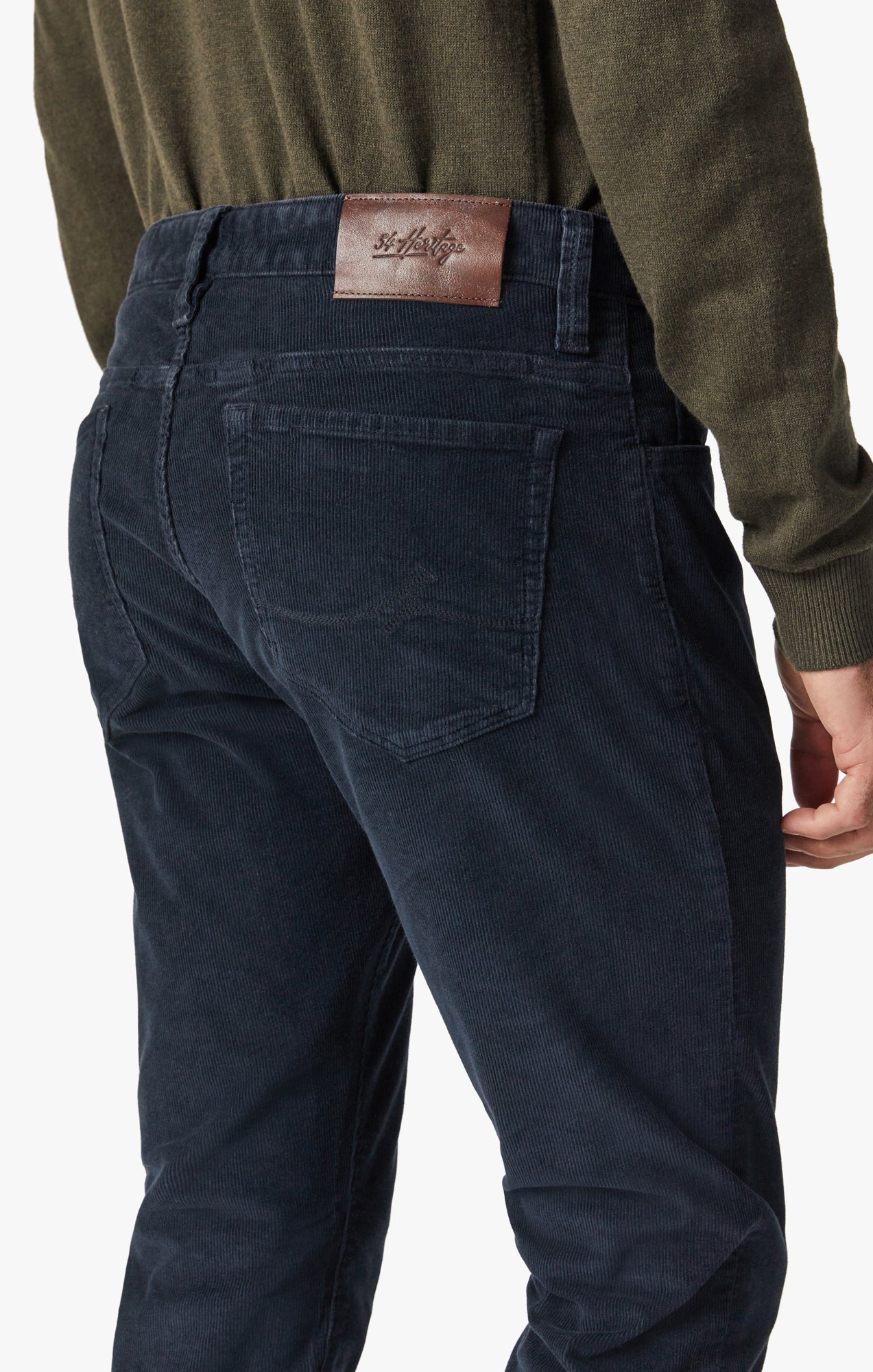 Cool Tapered Leg Pants In Navy Cord Image 5