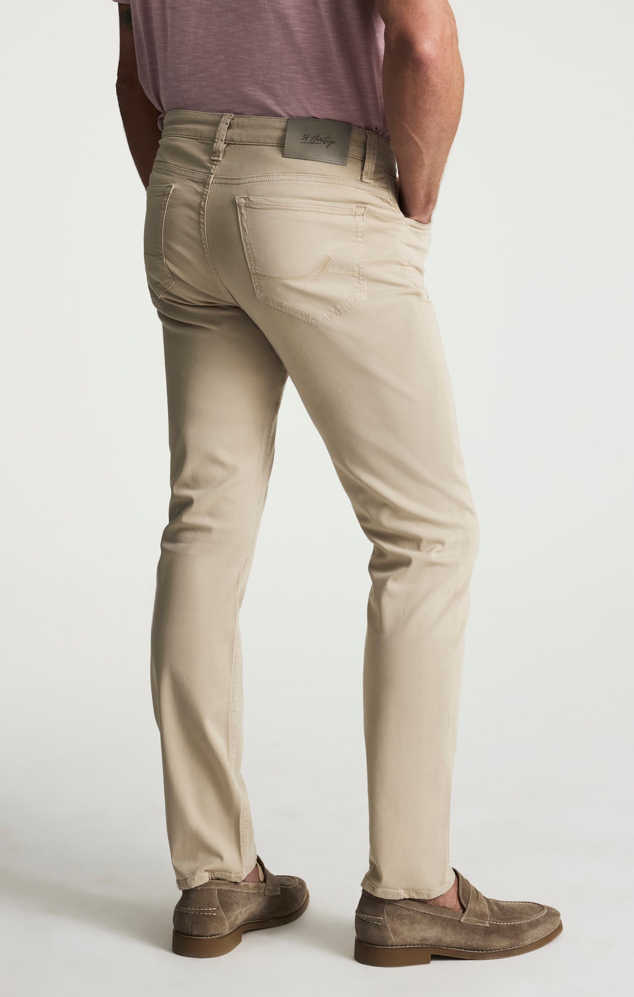 Cool Tapered Leg Pants in Sand Twill