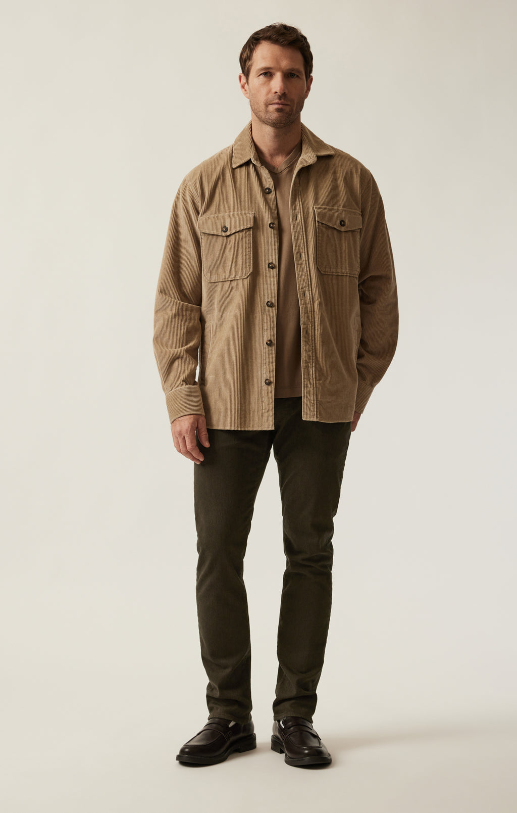 Cool Tapered Leg Pants in Green Diagonal