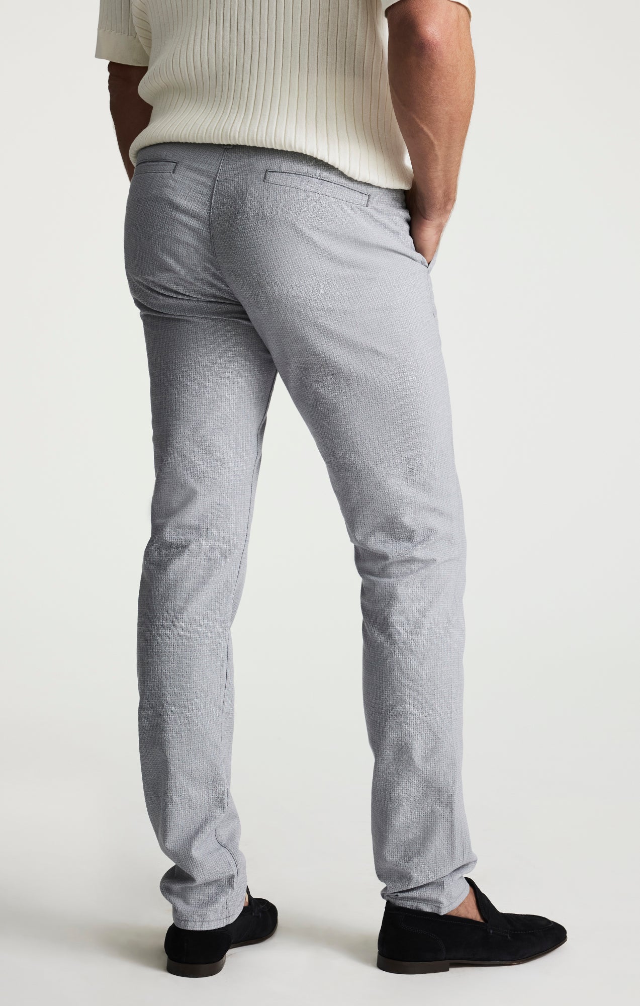 Verona Straight Leg Chino Pants In Vintage Indigo Seersucker