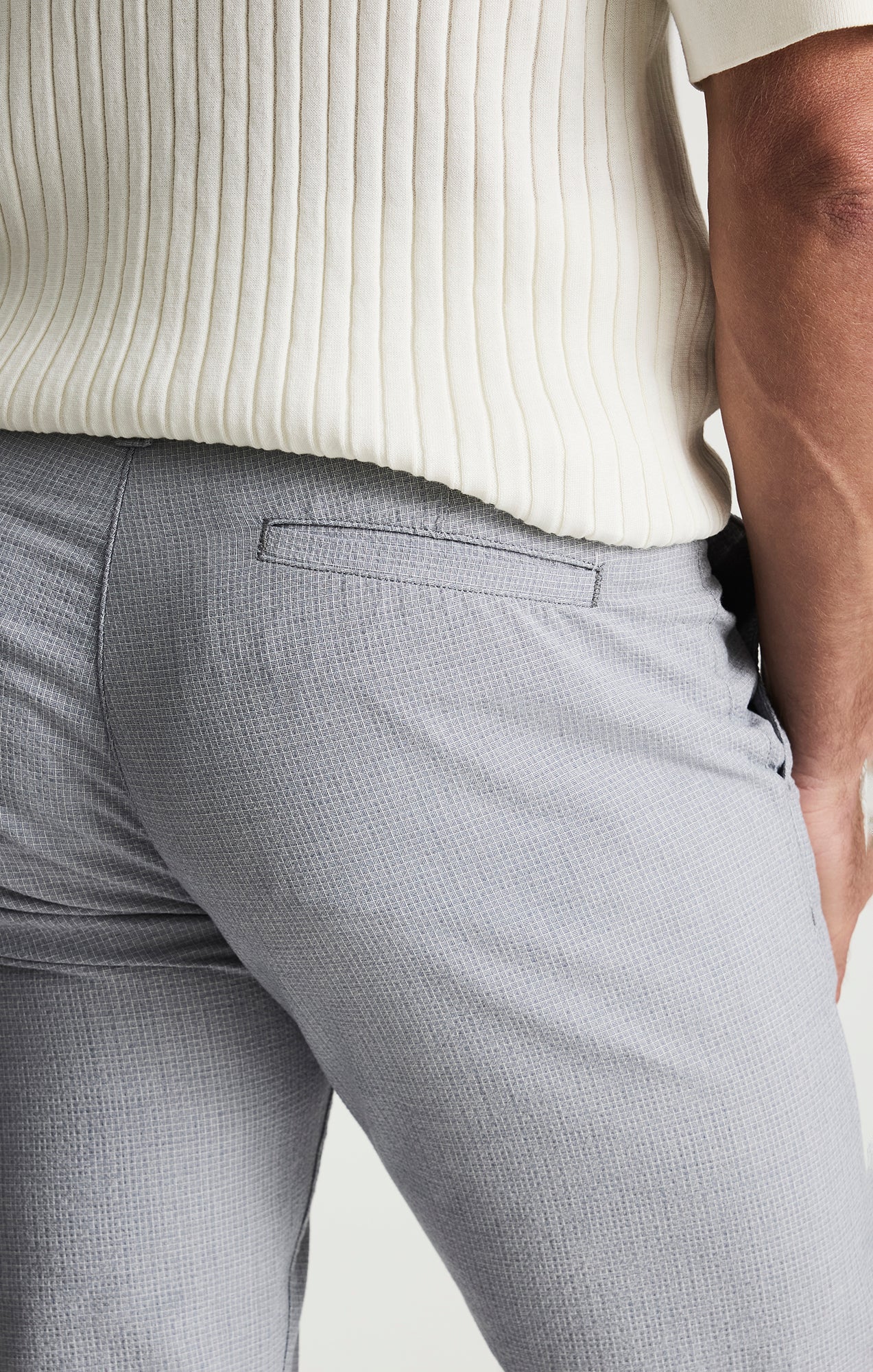 Verona Straight Leg Chino Pants In Vintage Indigo Seersucker