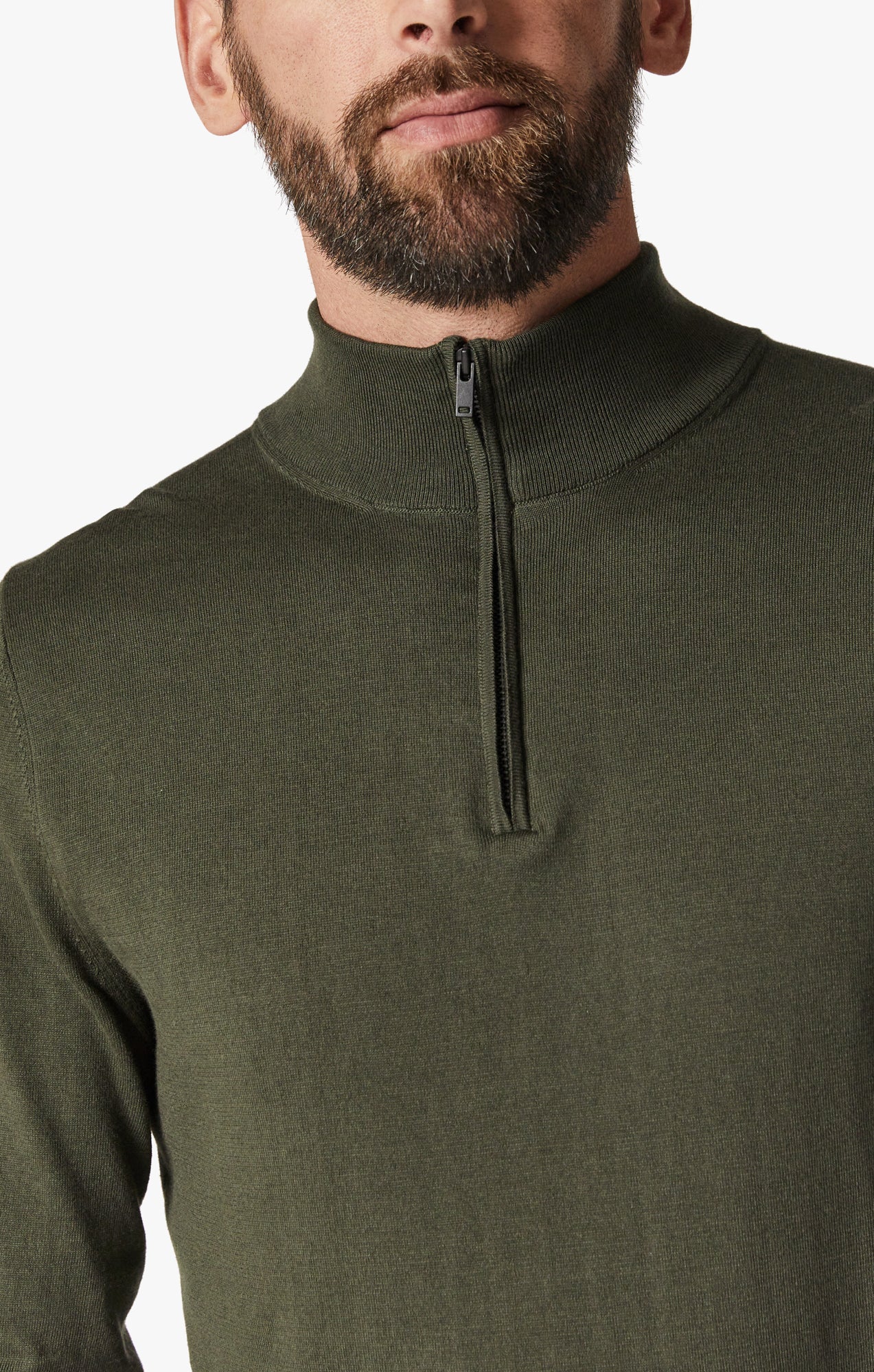 Quarter Zip Sweater In Forest Night Image 6