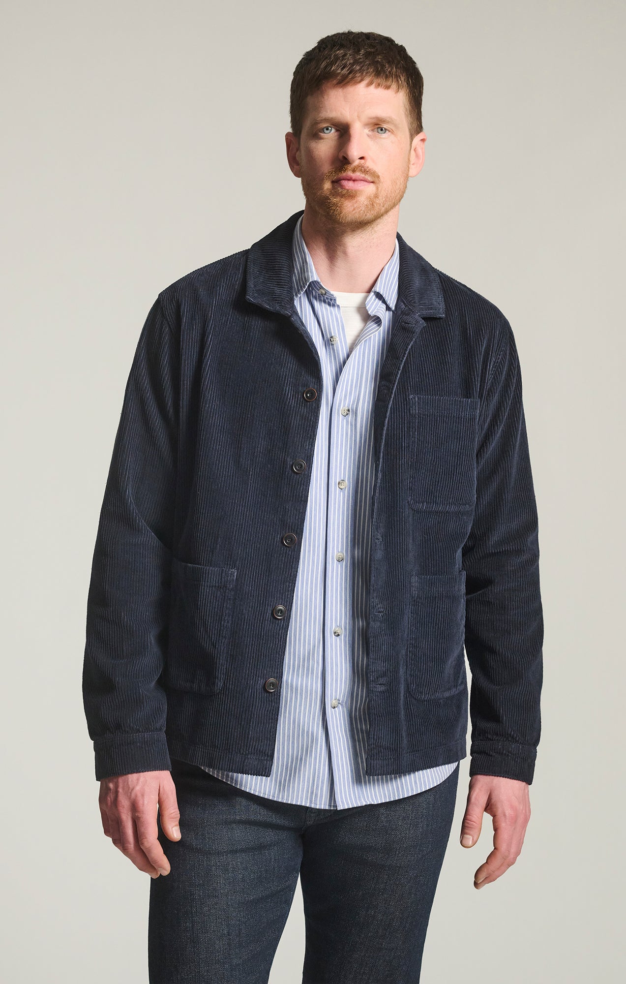 Corduroy Overshirt in Navy