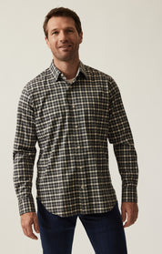 Gingham Shirt In Grey Melange