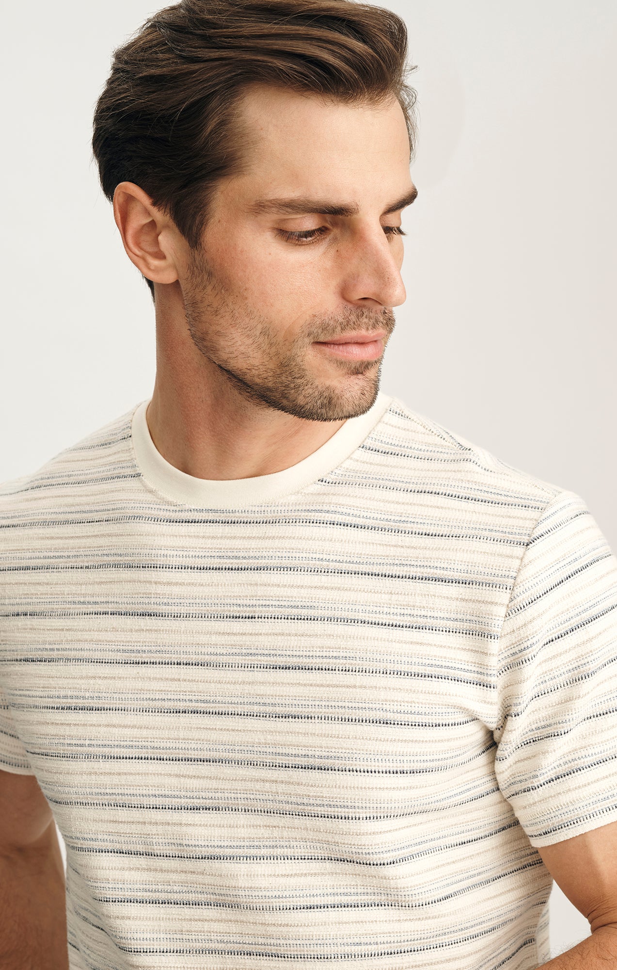 Striped Tee In Beige