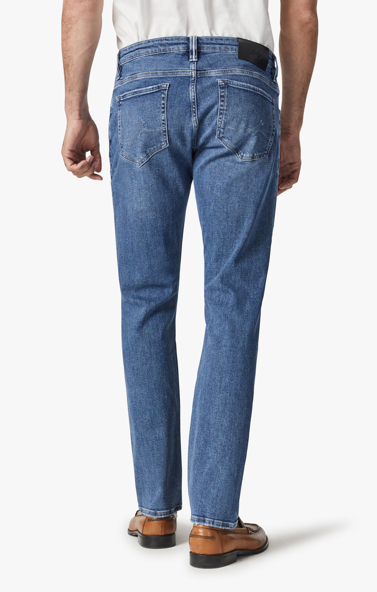 Cool Tapered Leg Jeans In Mid Blue Selvedge Image 4