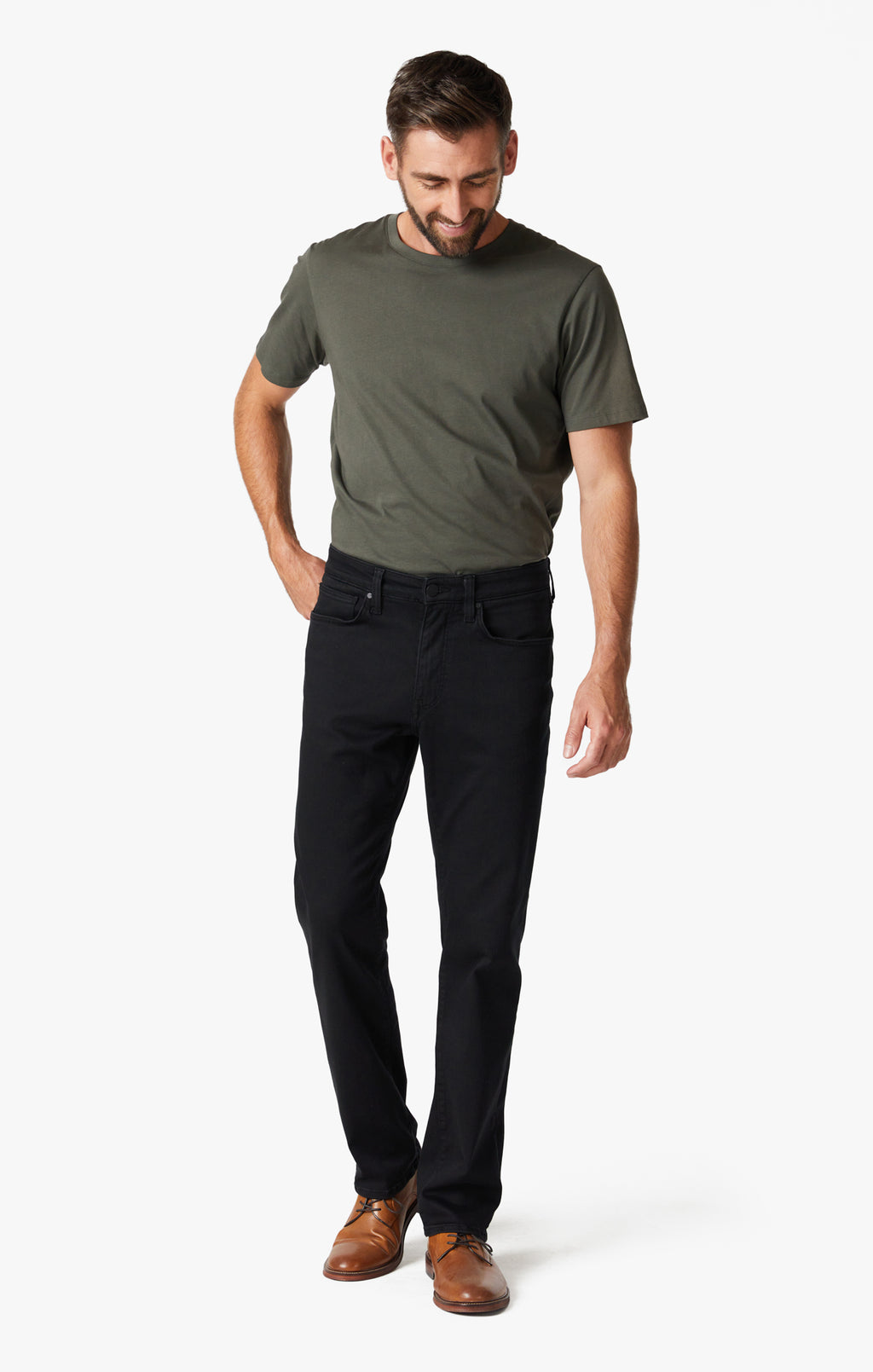 Charisma Relaxed Straight Leg Jeans In Black Urban