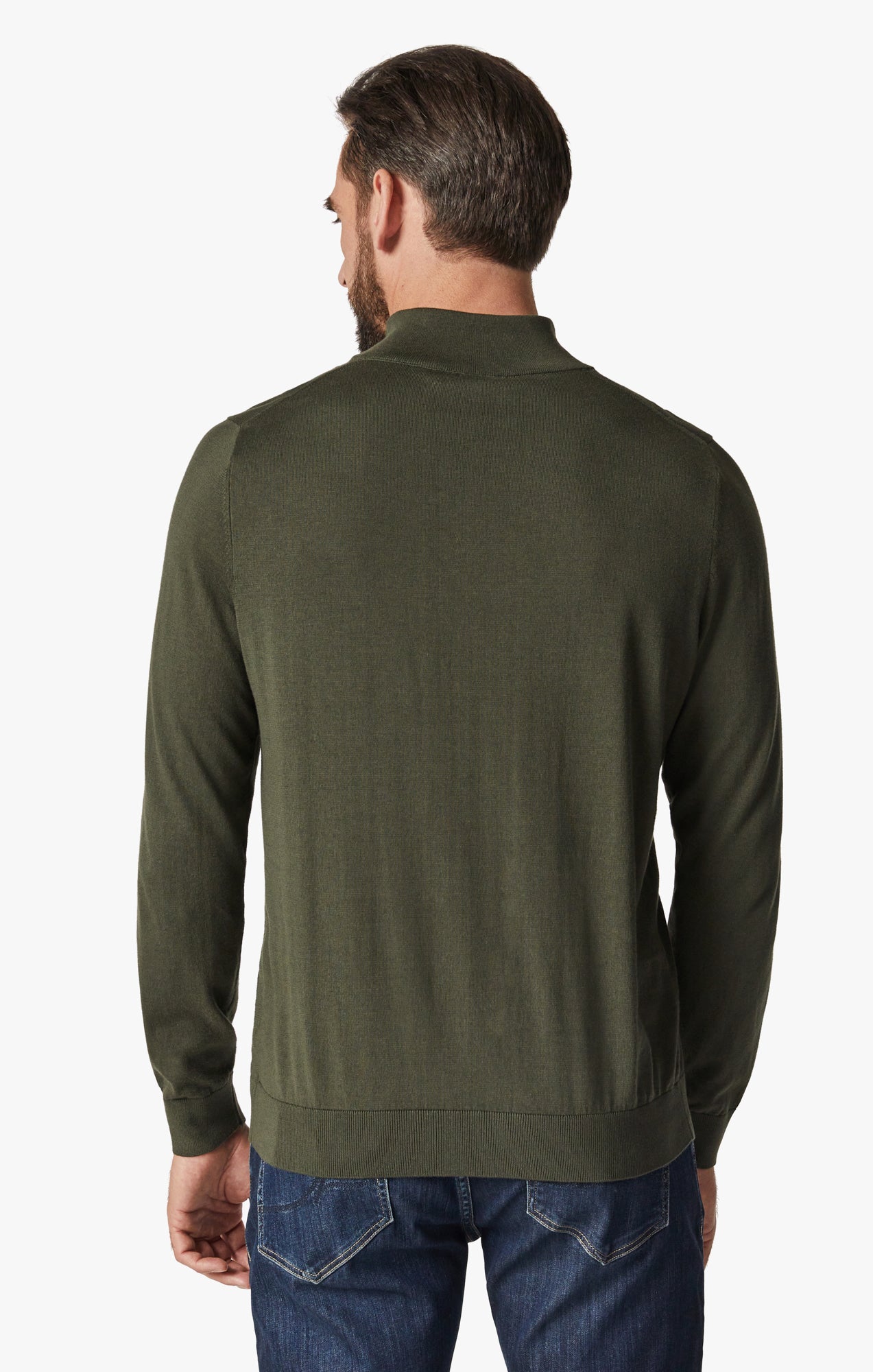 Quarter Zip Sweater In Forest Night Image 3