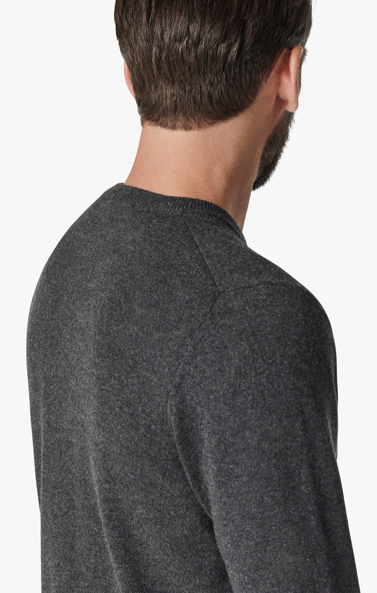 Cashmere Crew Neck Sweater In Charcoal Image 6