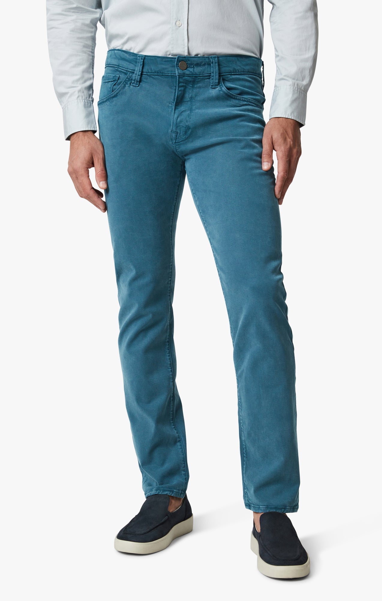 Cool Tapered Leg Pants In Blue Fusion Brushed Twill