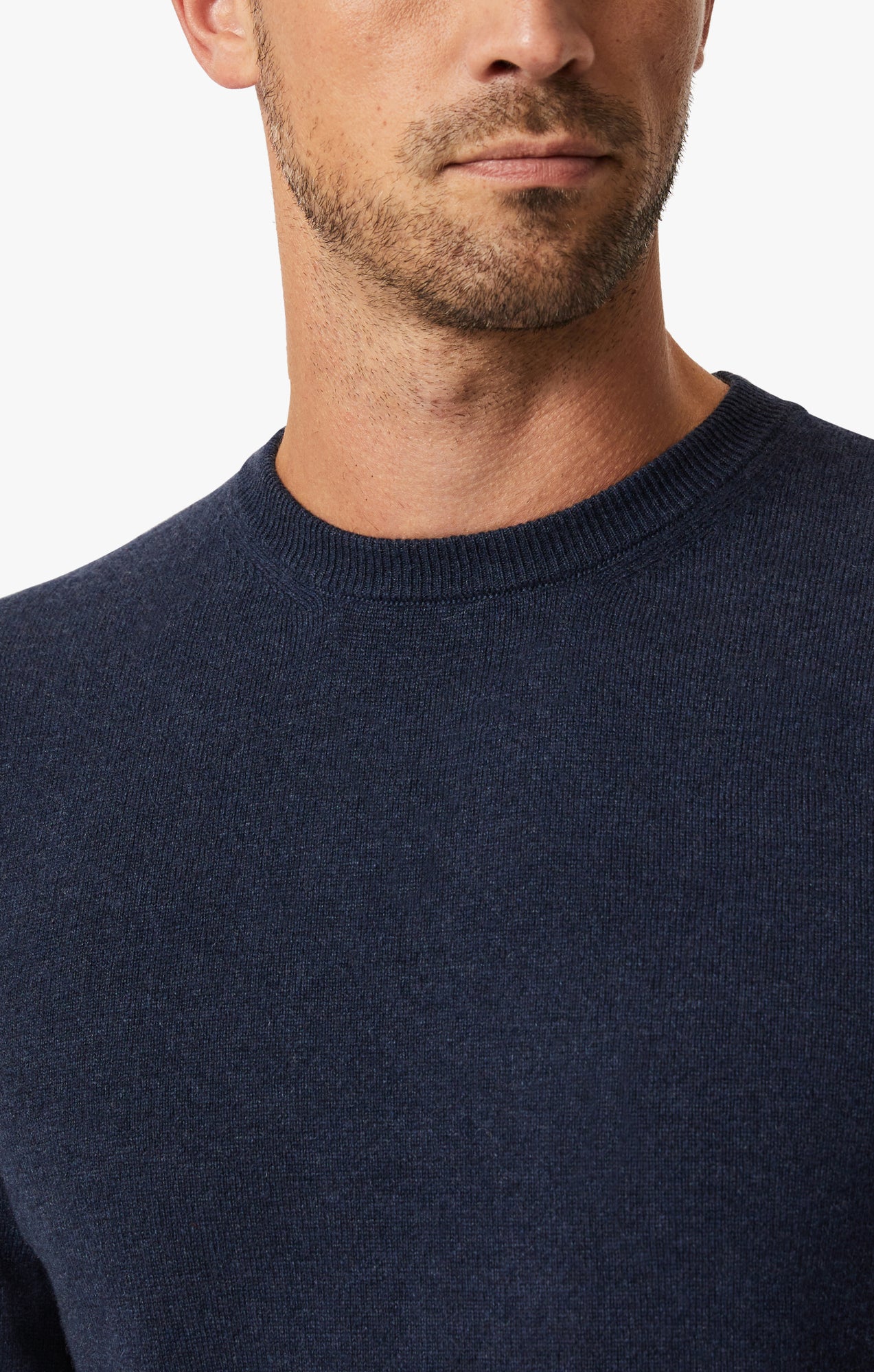 Cashmere Crew Neck Sweater In Navy Image 5