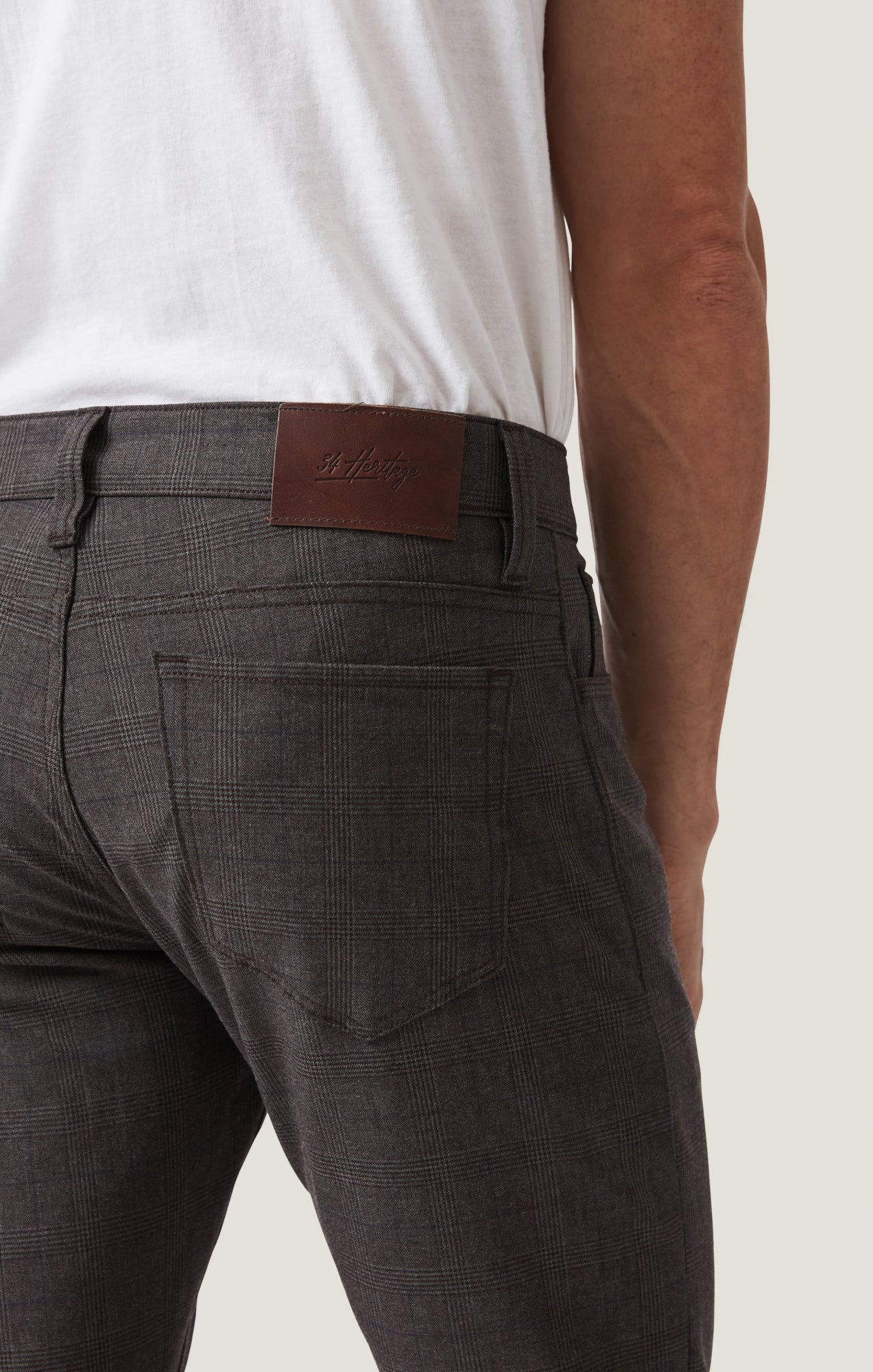 Cool Tapered Leg Pants in Brown Elite Check