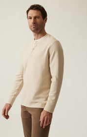 Long Sleeve Henley In Oatmeal