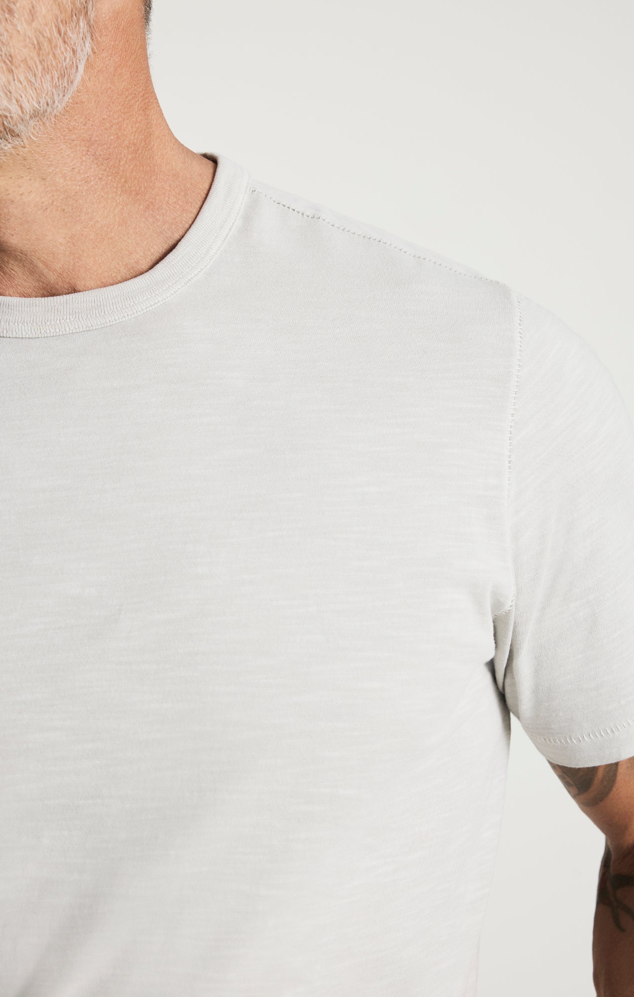 Slub Crew Neck T-shirt In Glacier Gray