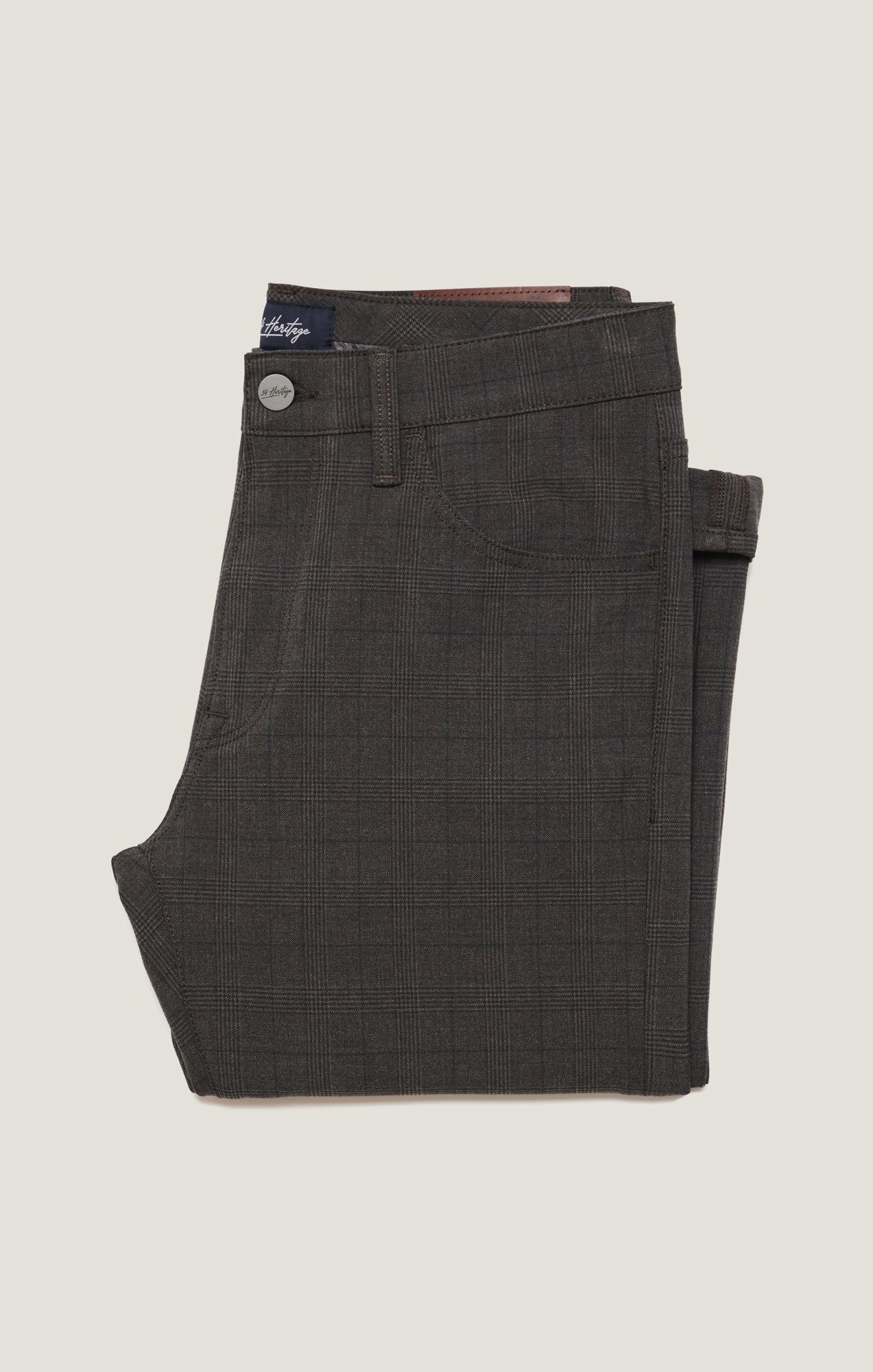 Courage Straight Leg Pants in Brown Elite Check