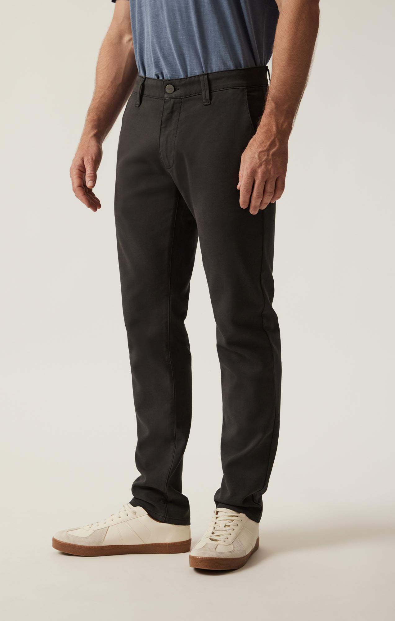 Verona Slim Leg Chino Pants in Dark Grey High Flyer