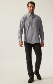 Pied Poule Shirt In Grey Melange