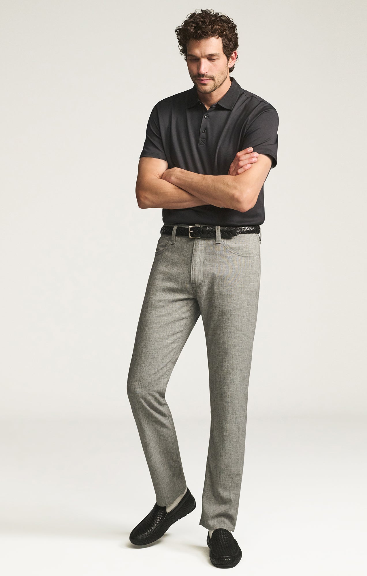 Courage Straight Leg Pants in Grey Cross Twill