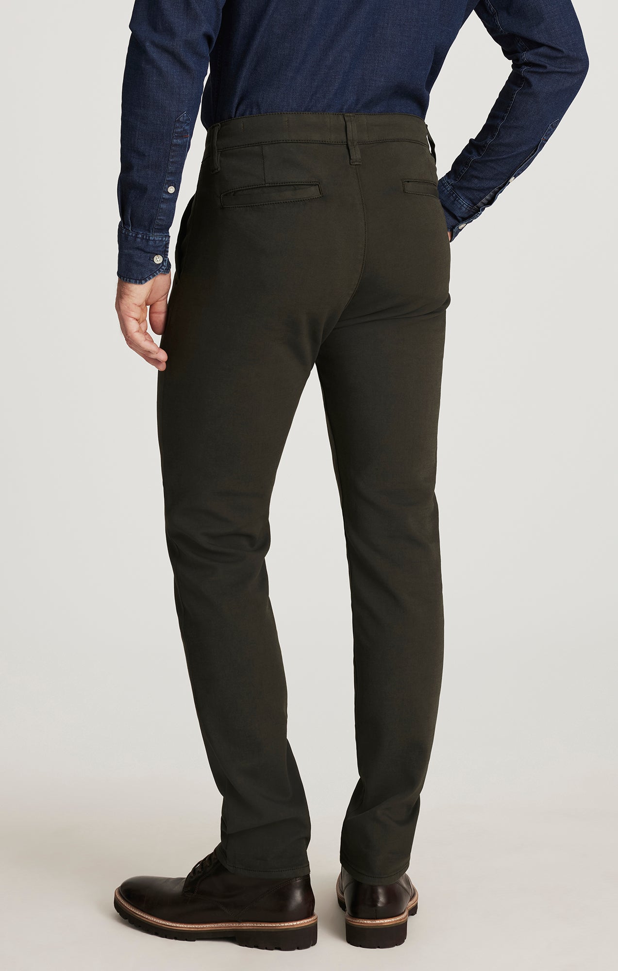 Verona Straight Leg Chino Pants In Dark Olive High Flyer