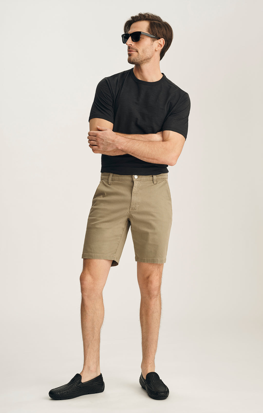 Arizona Slim Shorts In Khaki Tie Print