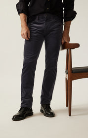 Cool Tapered Leg Pants in Charcoal Cord