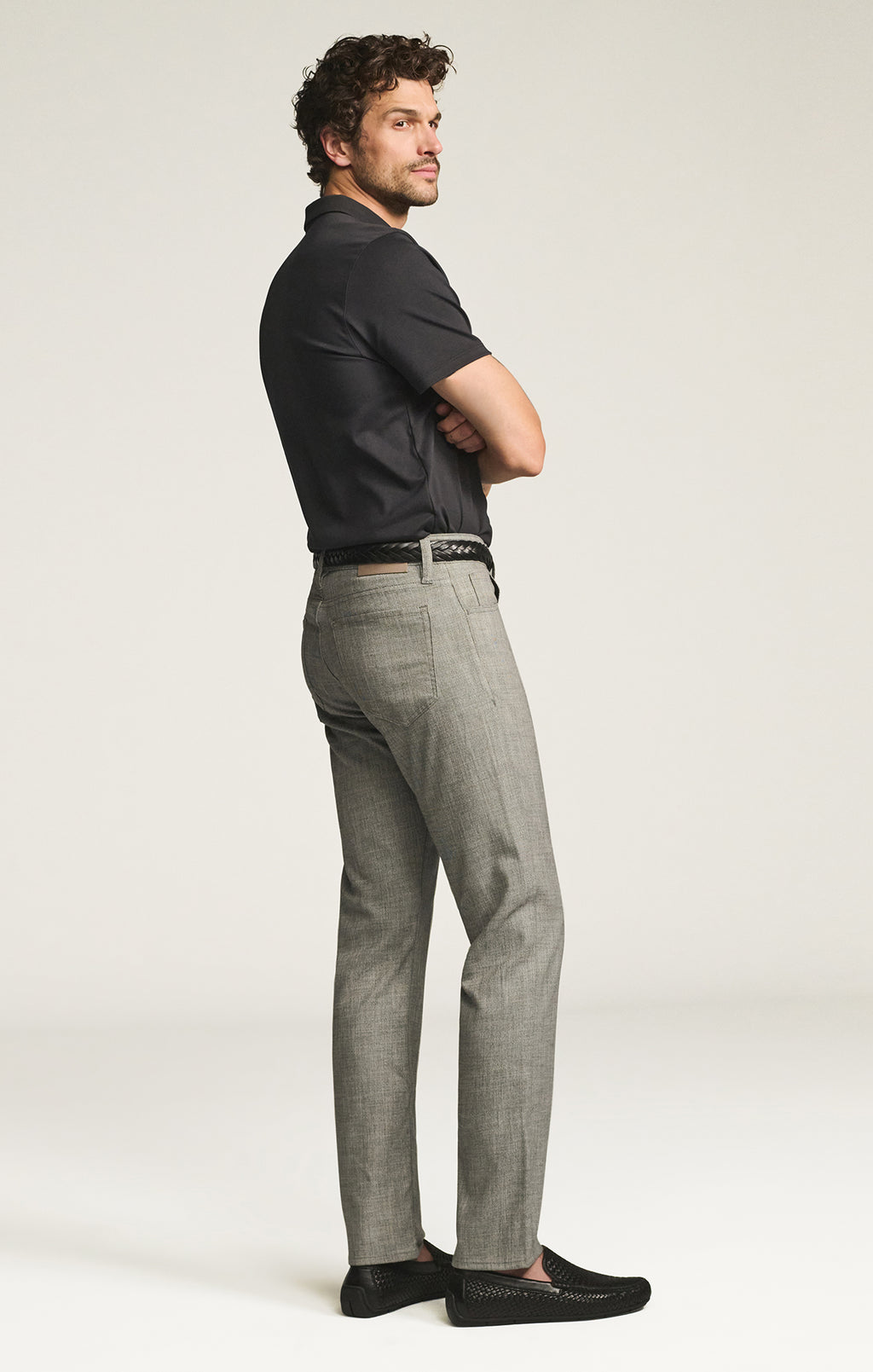 Courage Straight Leg Pants in Grey Cross Twill