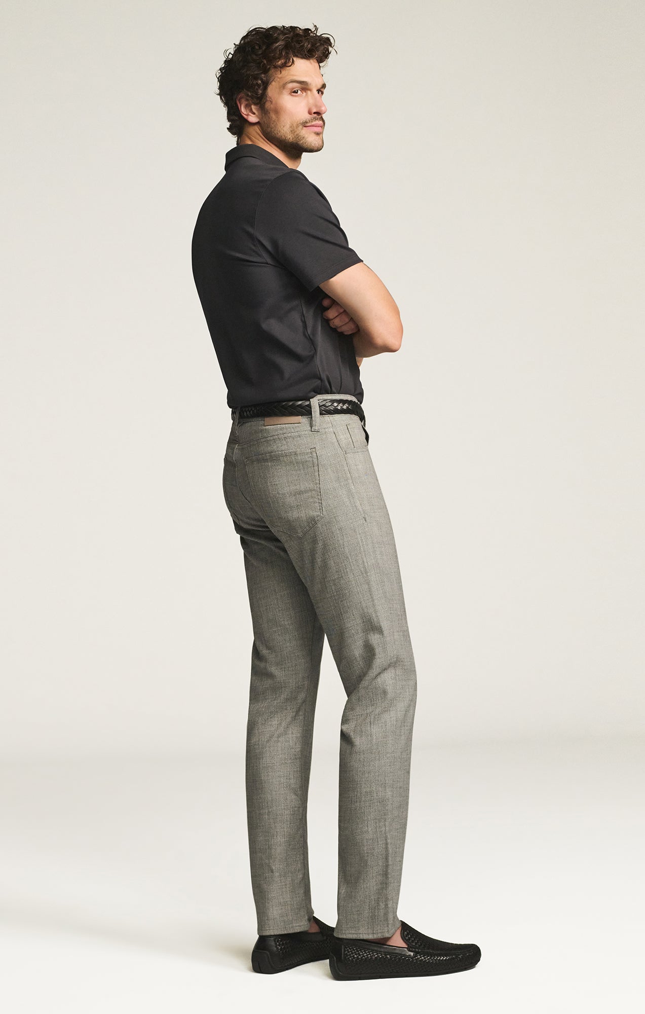 Courage Straight Leg Pants in Grey Cross Twill