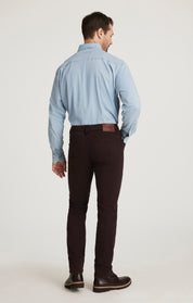 Cool Tapered Leg Pants in Burgundy Twill