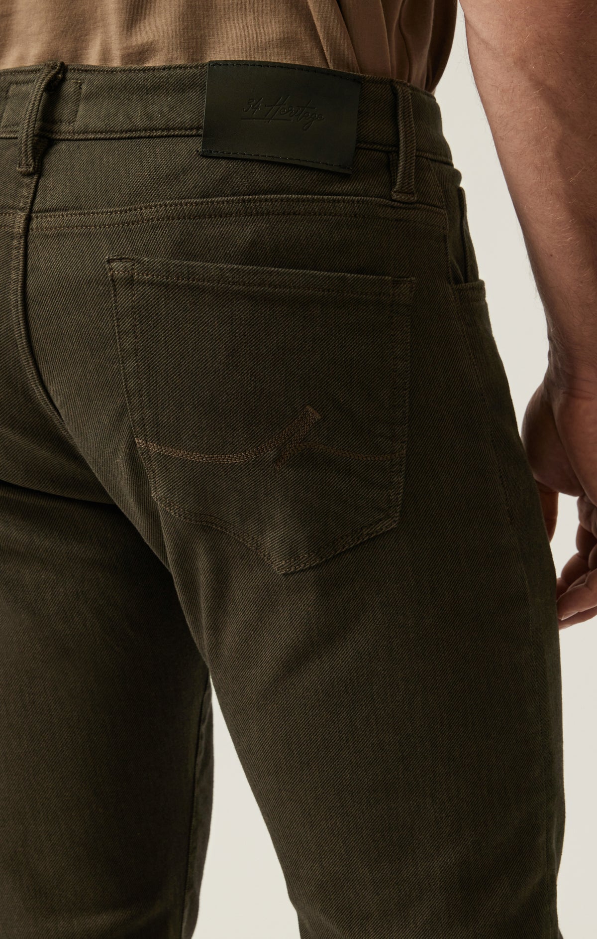 Cool Tapered Leg Pants in Green Diagonal