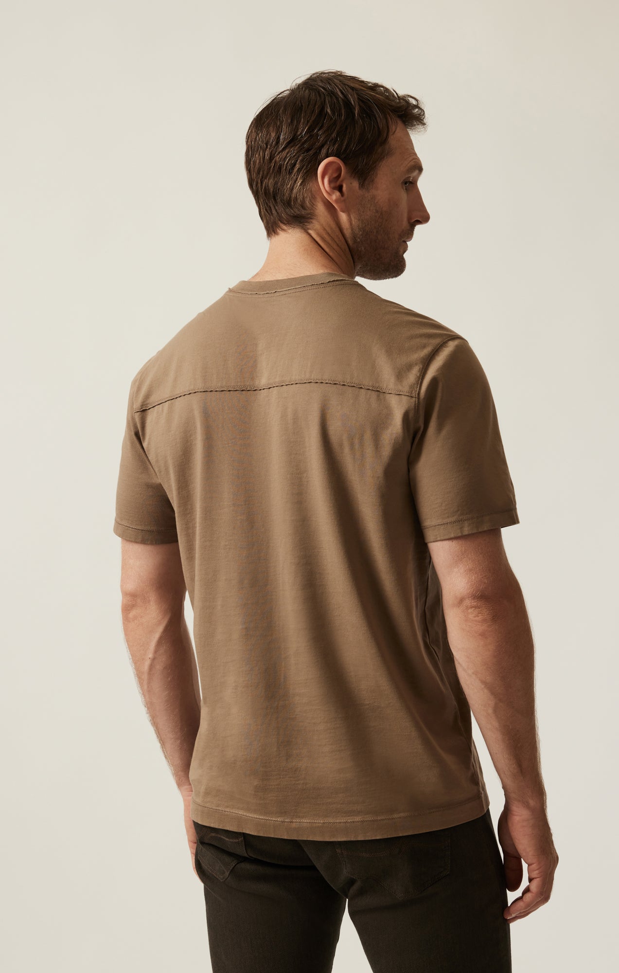 Deconstructed V-Neck T-Shirt In Shitake