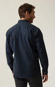 Luxe Twill Shirt In Dress Blues