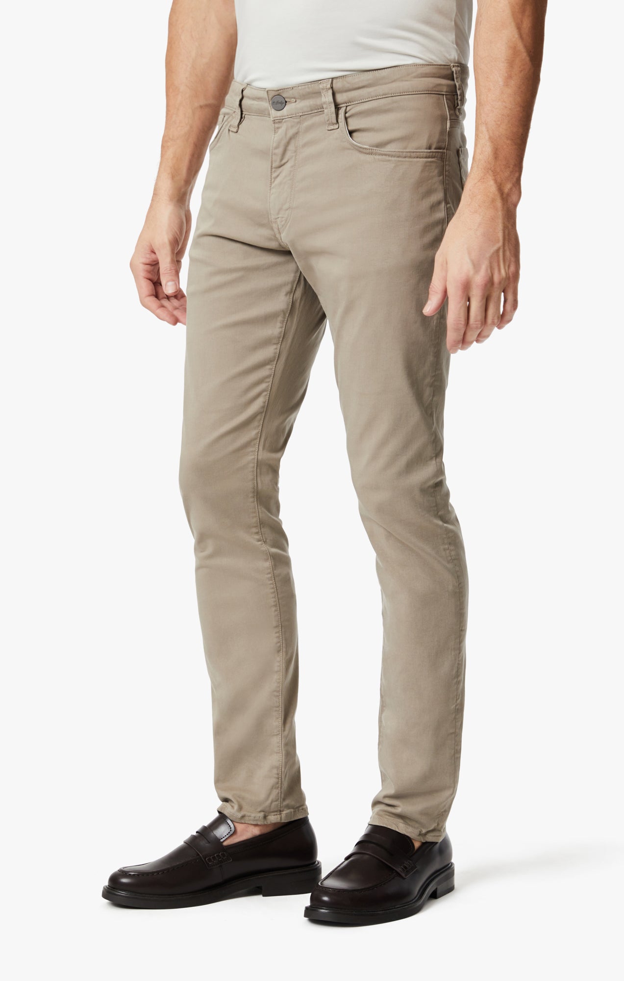 Cool Tapered Leg Pants In Mushroom Twill