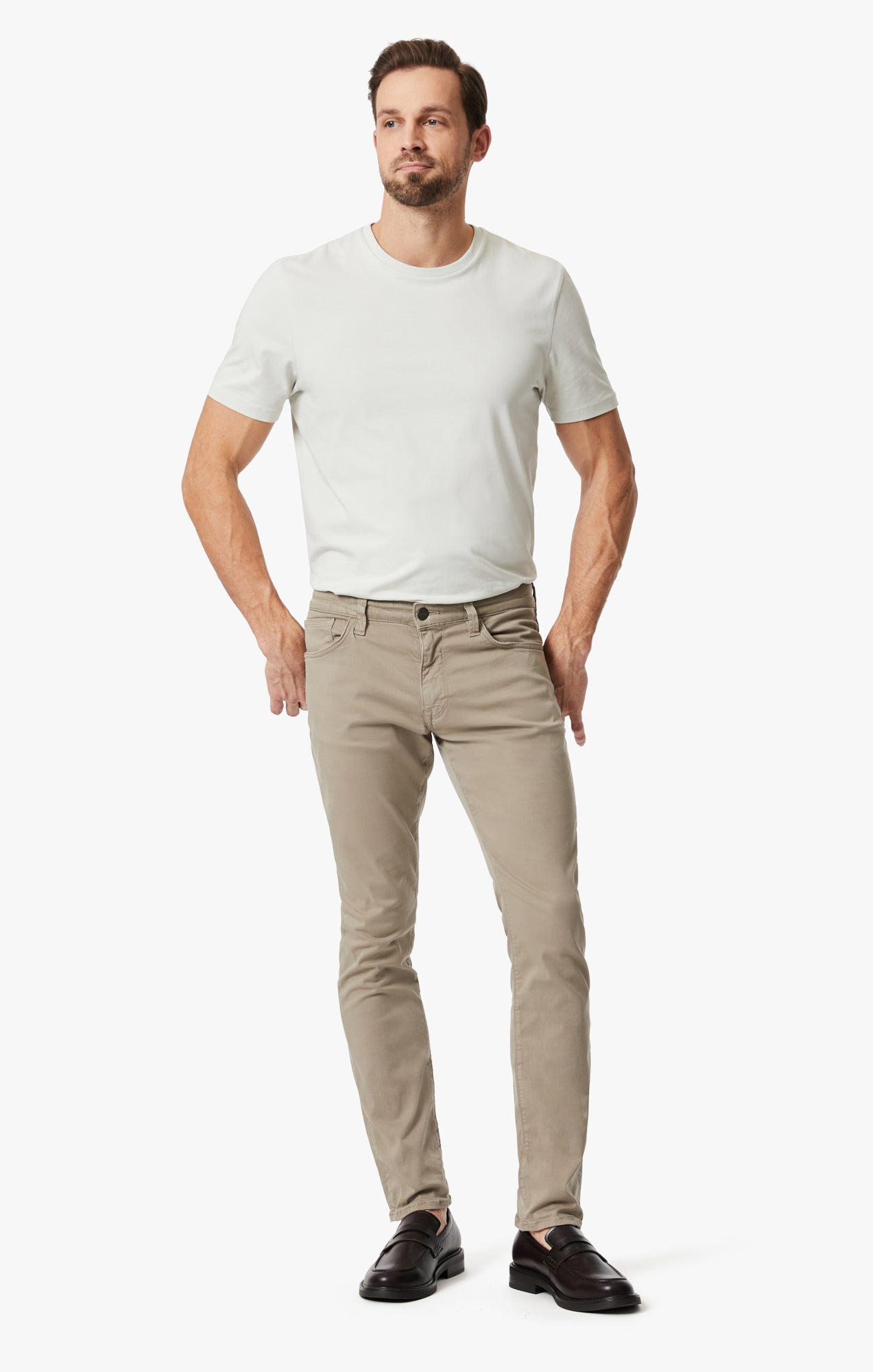 Cool Tapered Leg Pants In Mushroom Twill