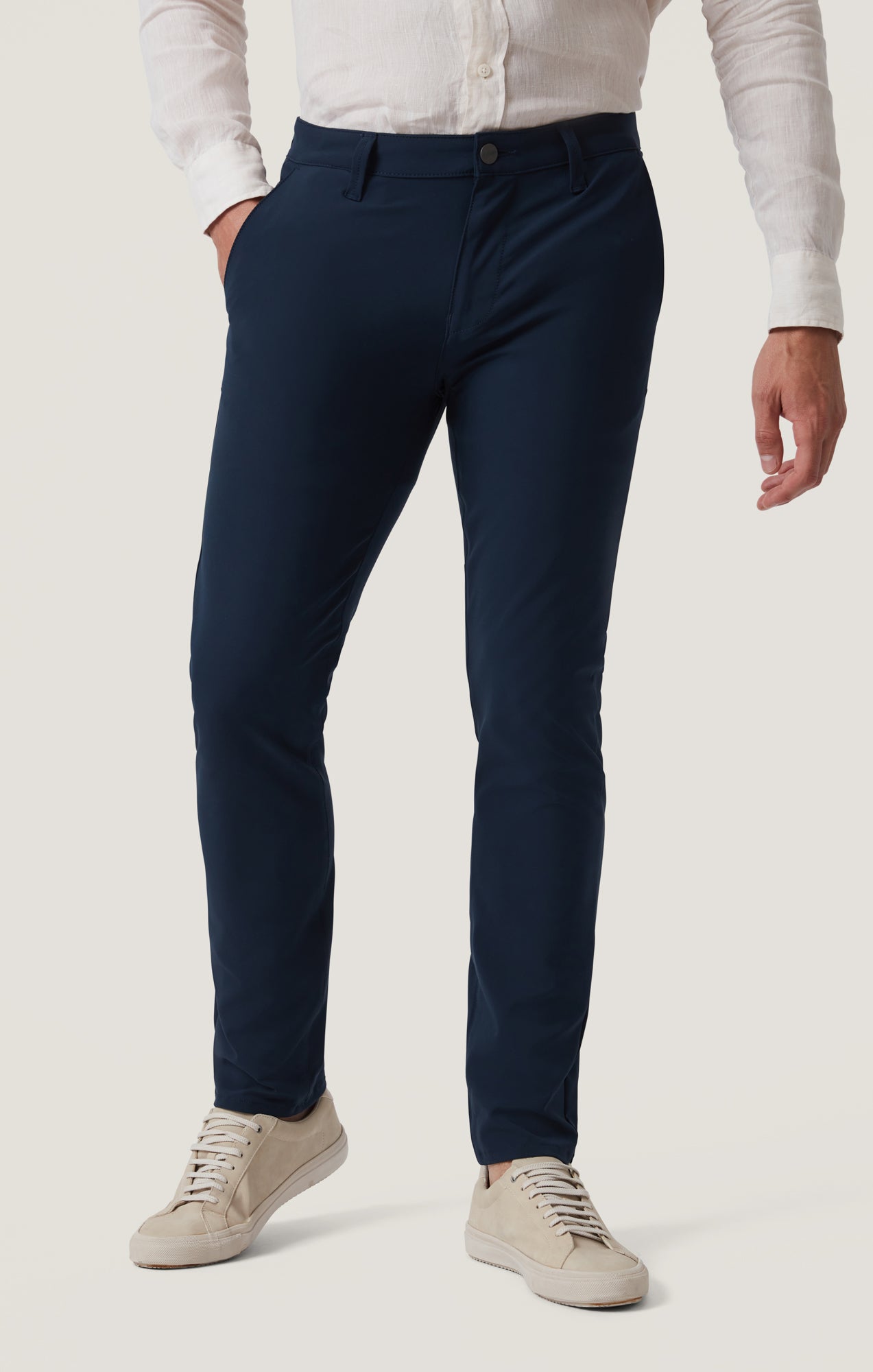 Verona Straight Leg Chino Pants In Navy Commuter Luxe