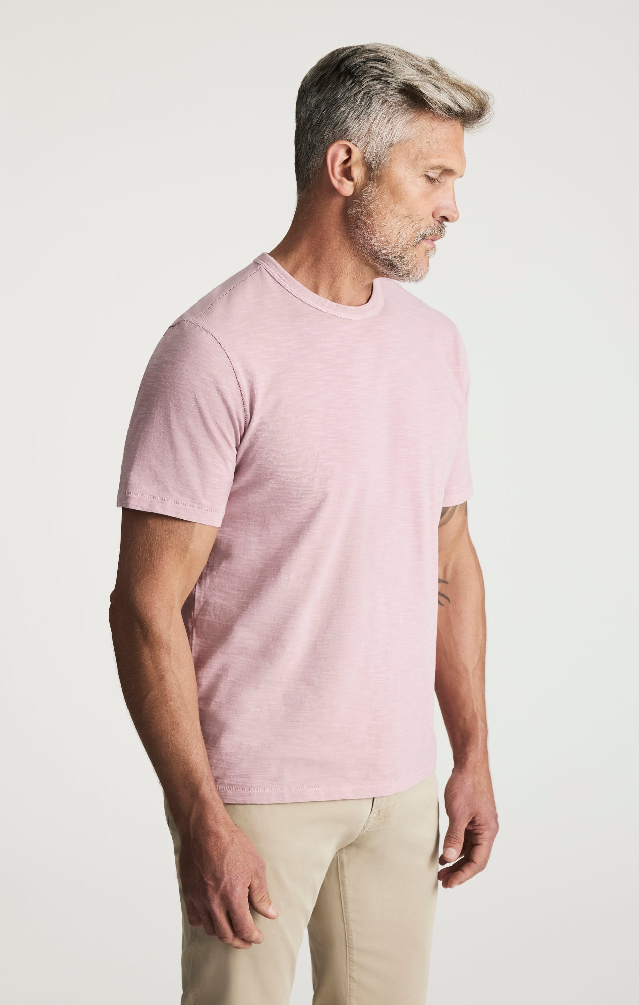 Slub Crew Neck Tshirt In Woodrose