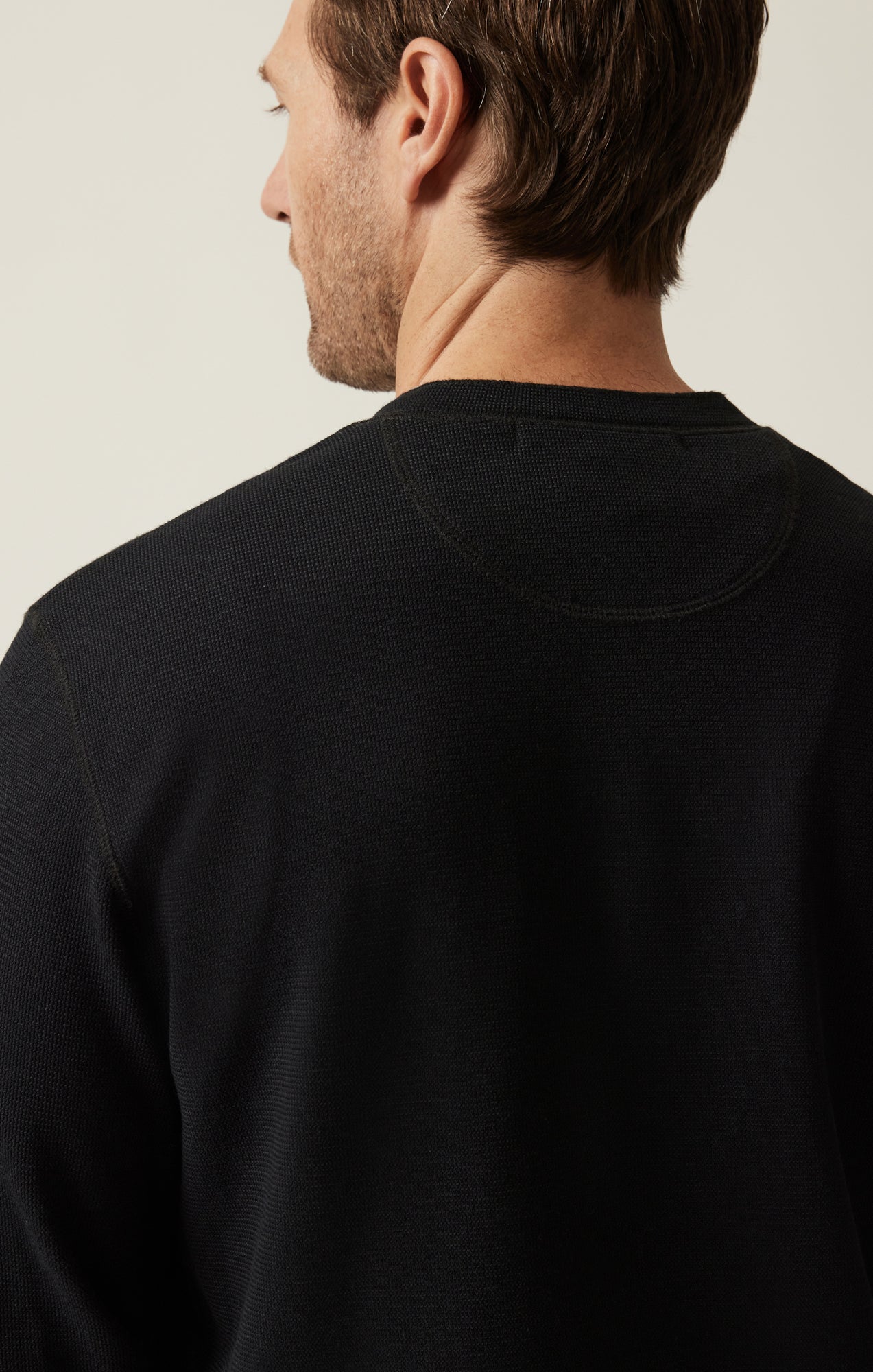 Long Sleeve Henley In Black