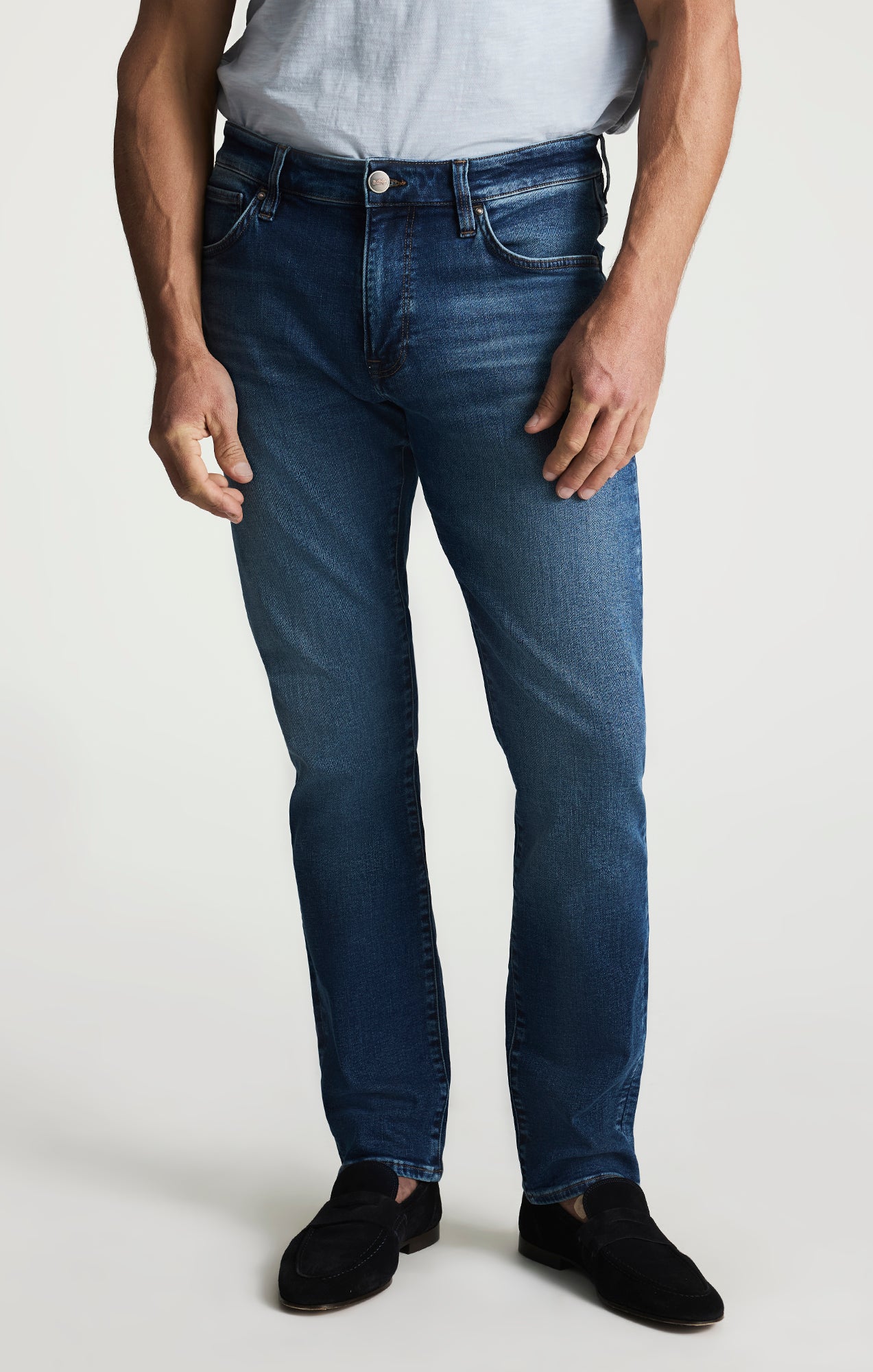 Cool Tapered Leg Jeans In Mid Brushed Vintage