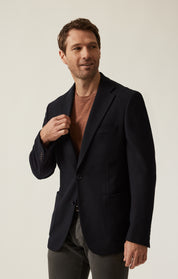 Matteo Smart Knit Blazer In Navy