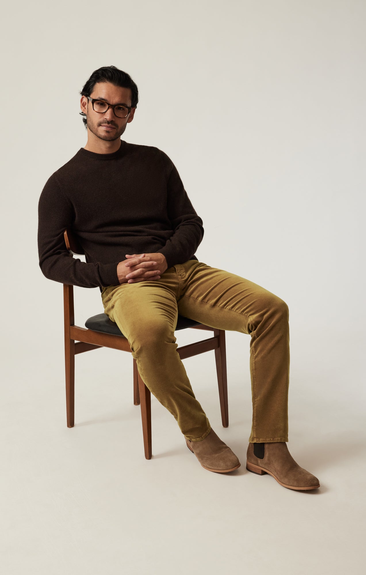 Cool Tapered Leg Pants in Cognac Cord