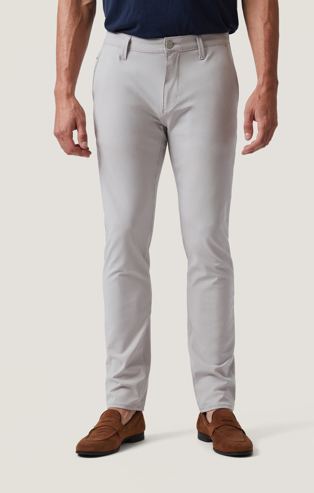 Verona Straight Leg Chino Pants In Grey Commuter Luxe