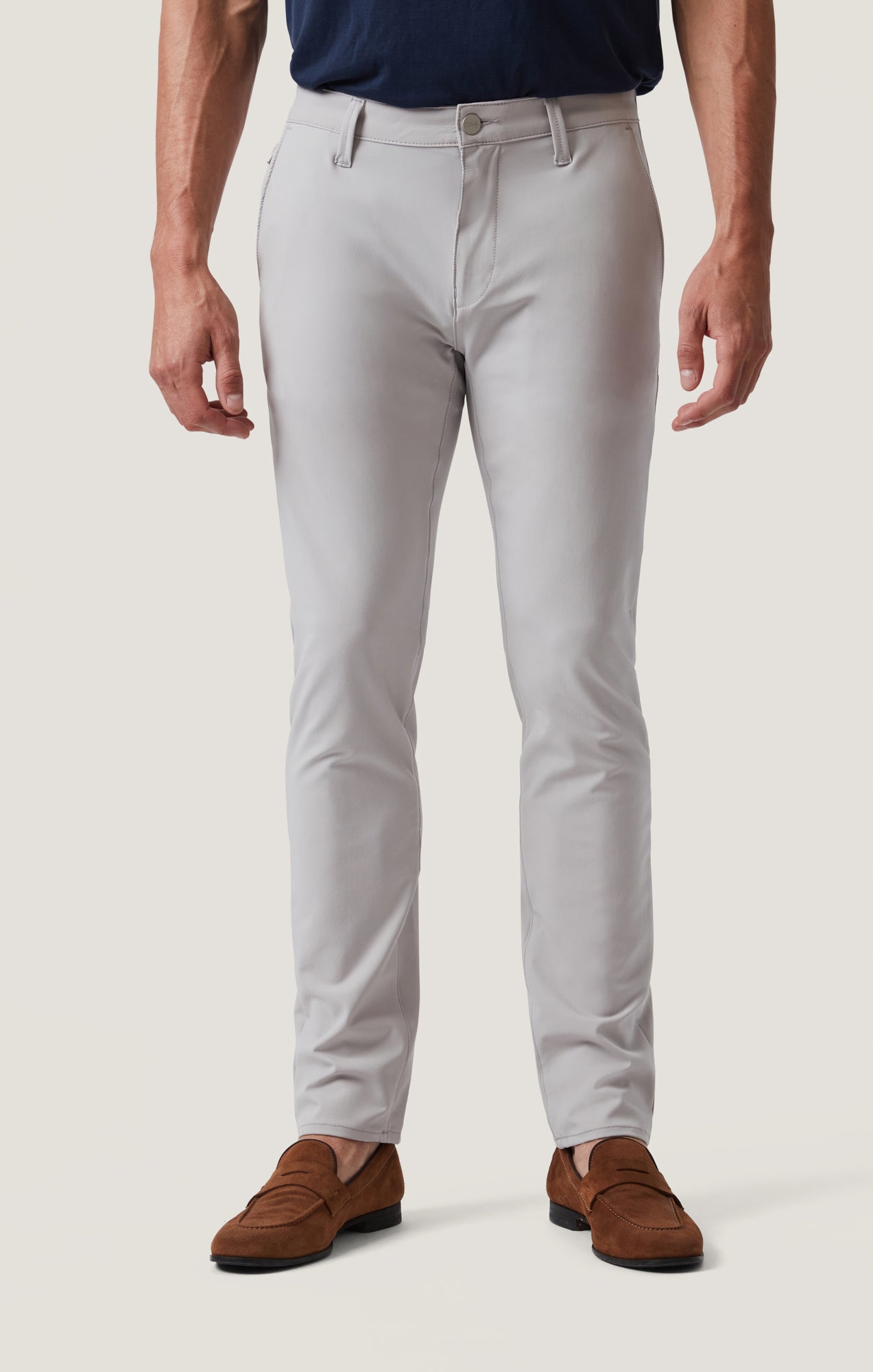 Verona Straight Leg Chino Pants In Grey Commuter Luxe
