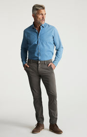 Verona Slim Leg Chino Pants in Sardine Grey Twill