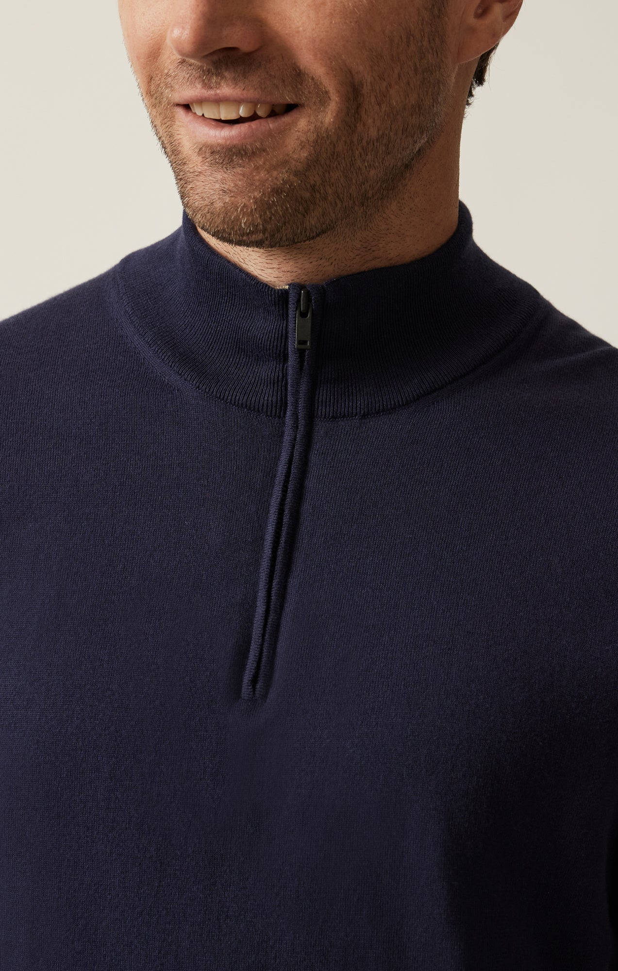 Quarter Zip Sweater In Navy