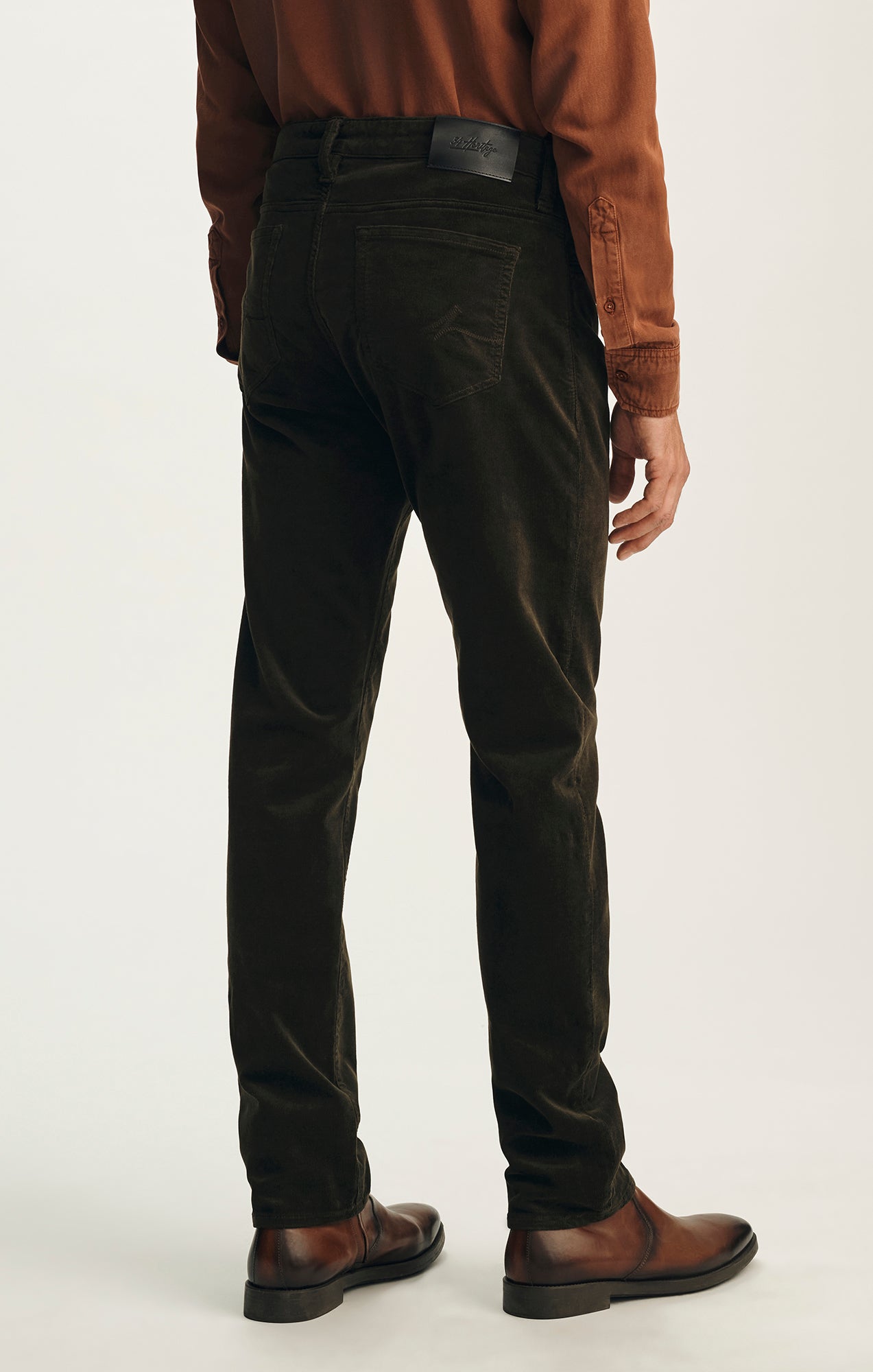 Cool Tapered Leg Pants in Deep Forest Cord
