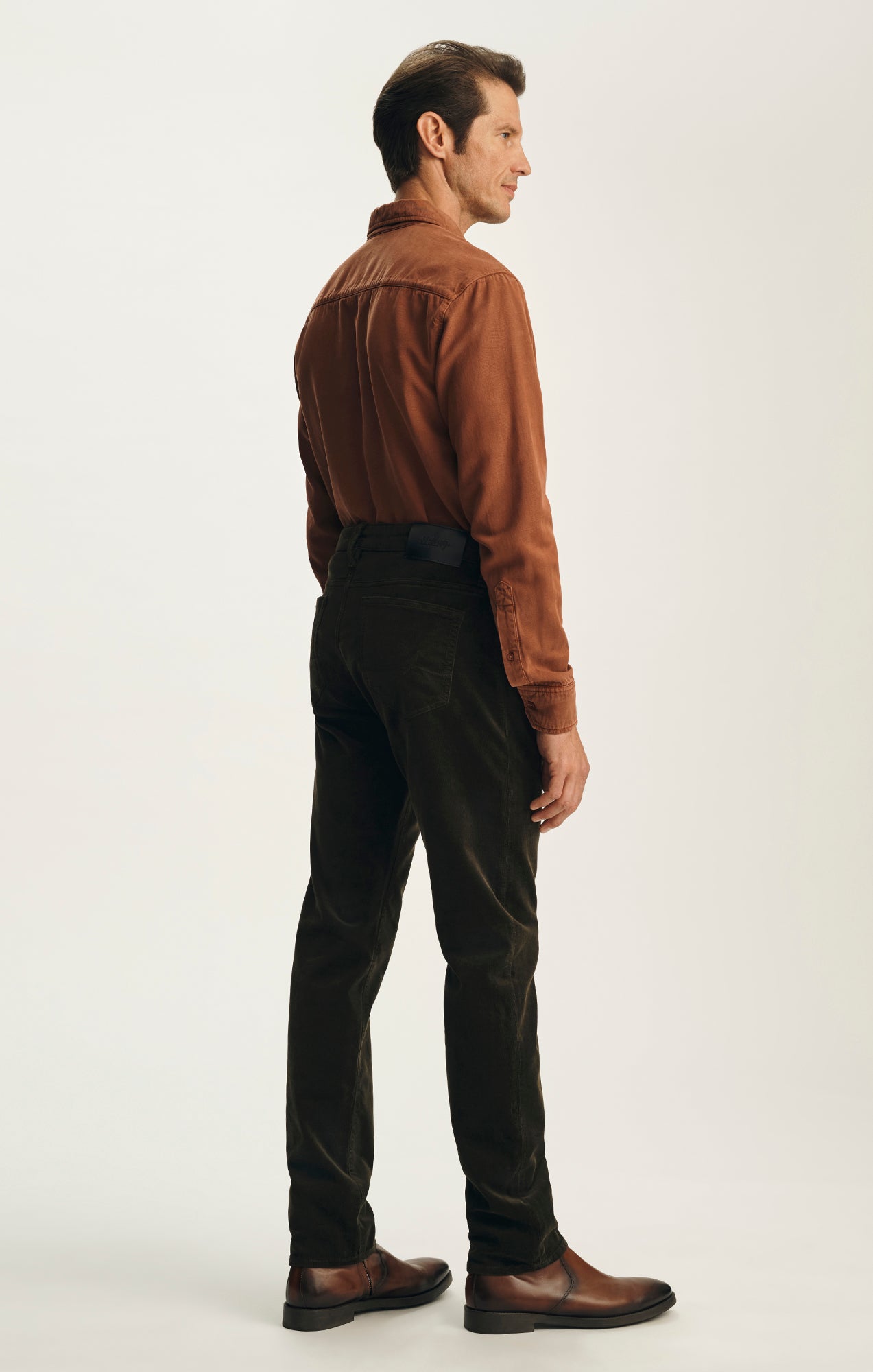 Cool Tapered Leg Pants in Deep Forest Cord