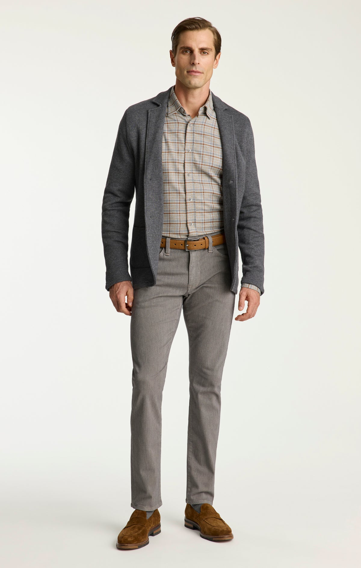 Cool Tapered Leg Pants in Stone Diagonal