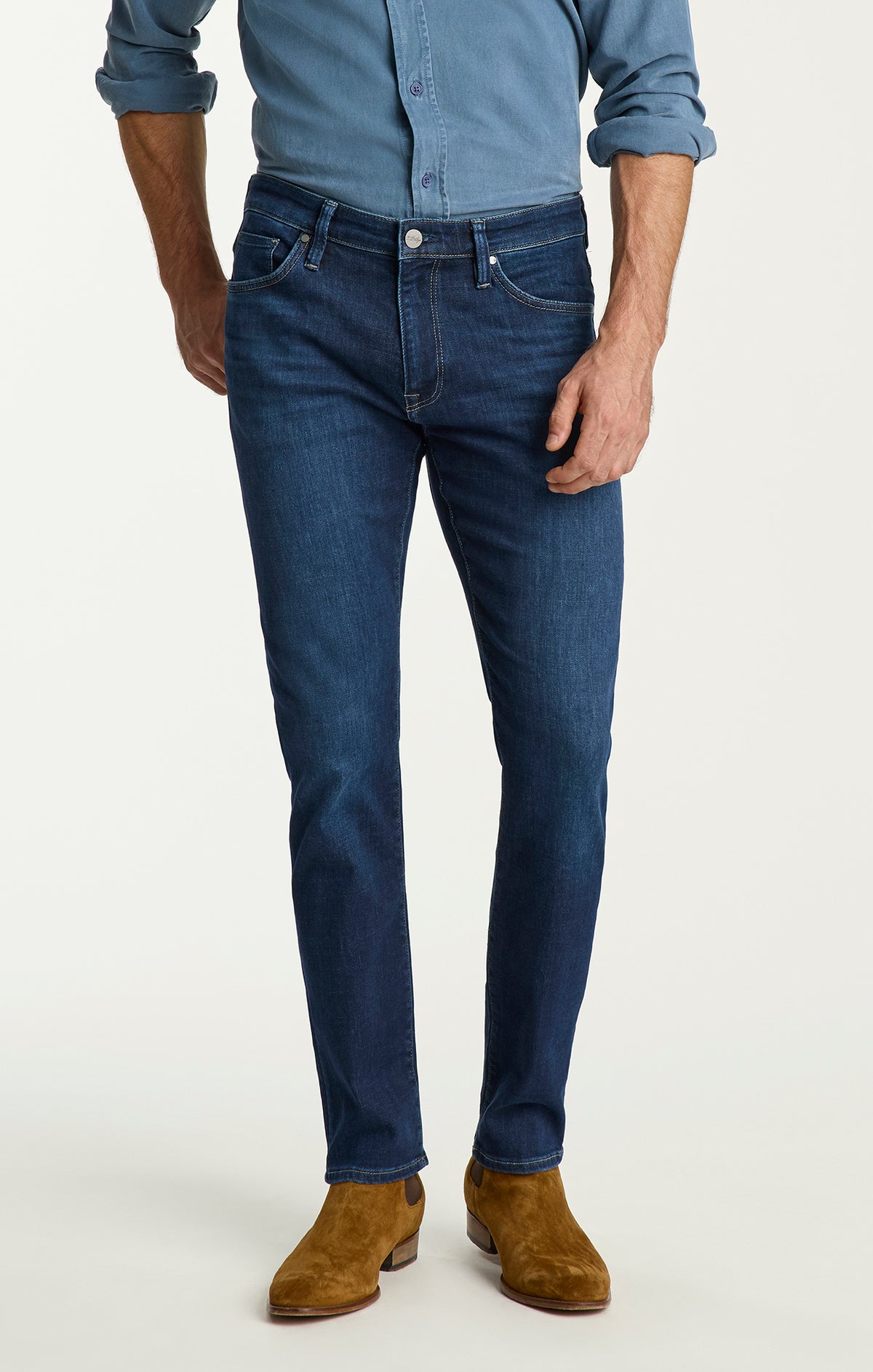 Cool Tapered Leg Jeans in Rinse Brushed Organic Ultra