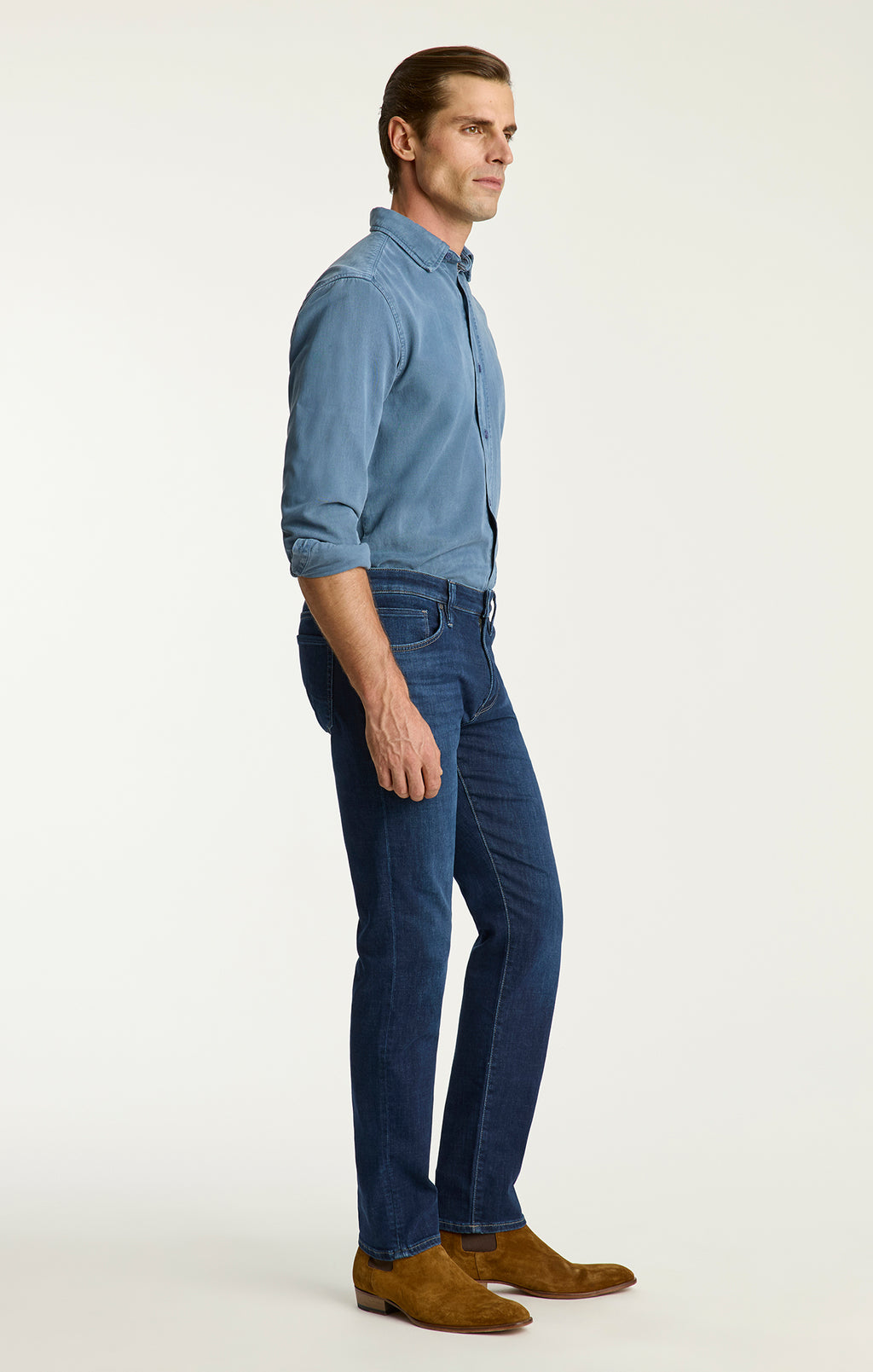 Cool Tapered Leg Jeans in Rinse Brushed Organic Ultra