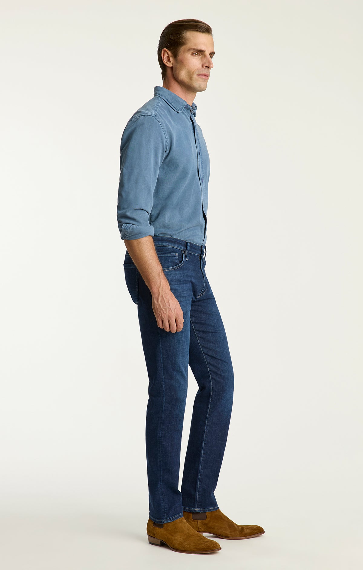 Cool Tapered Leg Jeans in Rinse Brushed Organic Ultra